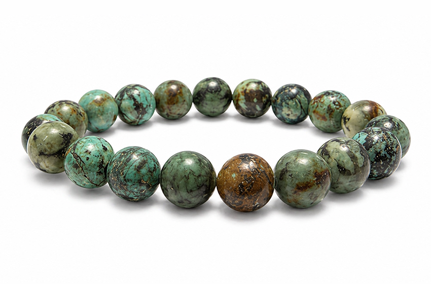 Natural African Turquoise Bracelet AB 10mm Beads