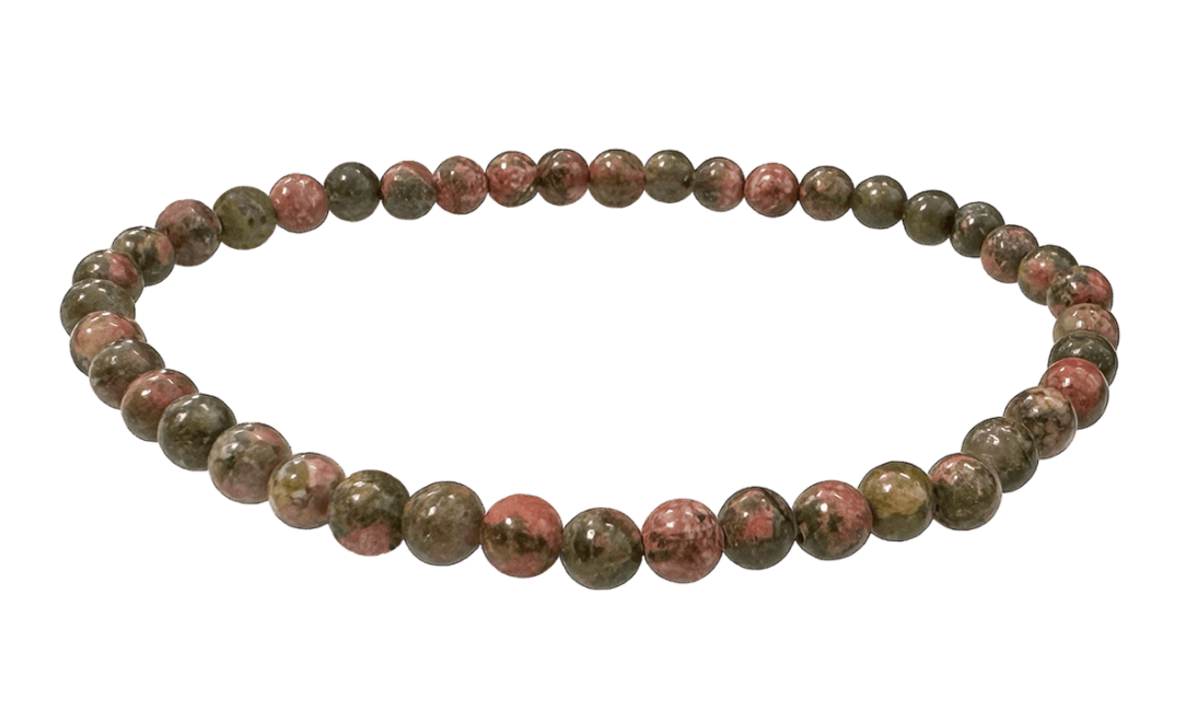 Unakite 4mm pearls bracelet