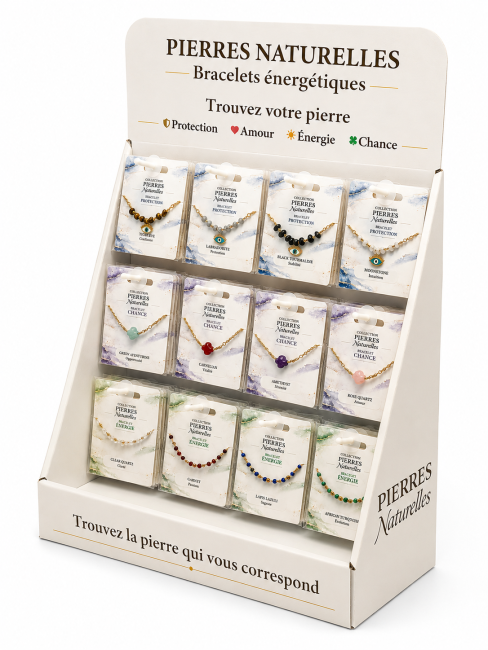 incense at Bracelet display stand for natural stone and stainless steel bracelets – 48 bracelets|gb