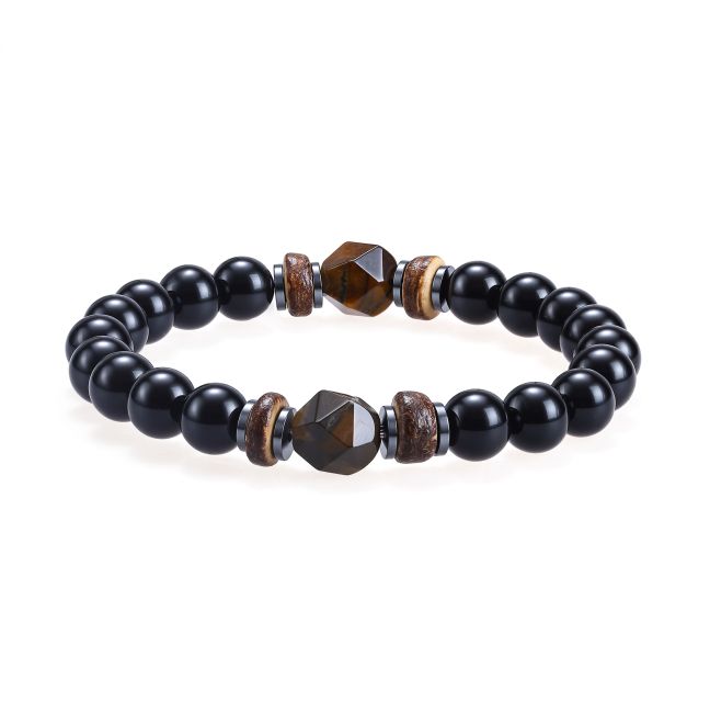 Black Onyx Bracelet, Tiger's Eye 8mm Beads