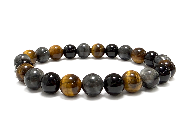 incense at Larvikite, Tiger Eye & Black Onyx Bracelet A 8mm Beads