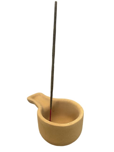 Handcrafted beige terracotta burner