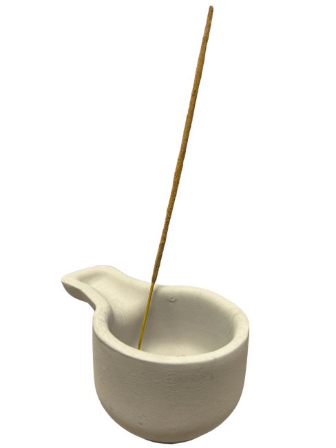 White handmade terracotta burner