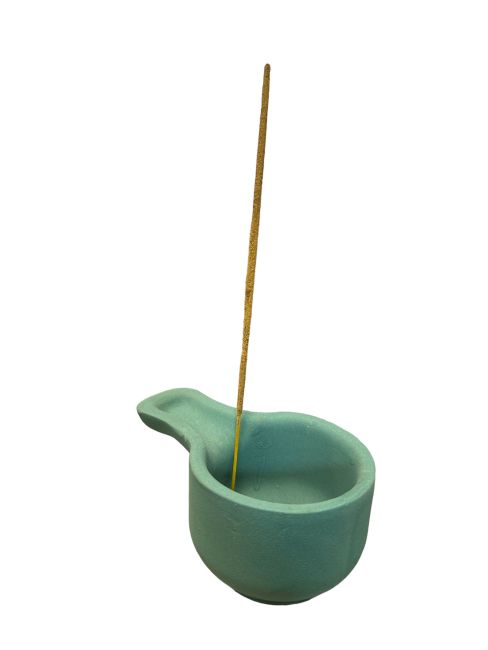 Handmade terracotta burner Duck Green