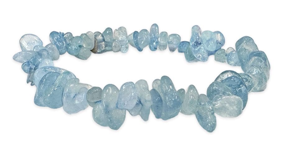 Aquamarine bracelet AA chips 18cm