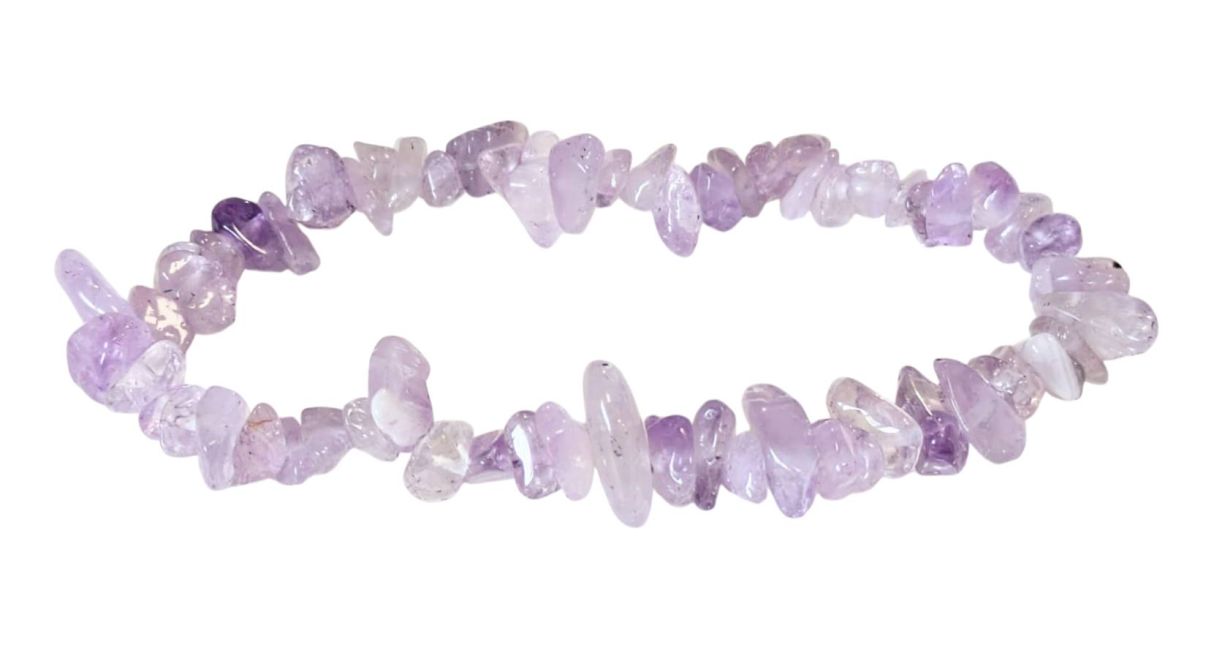 Bracelet Amethyst Lavender A chips 5-8mm 18cm