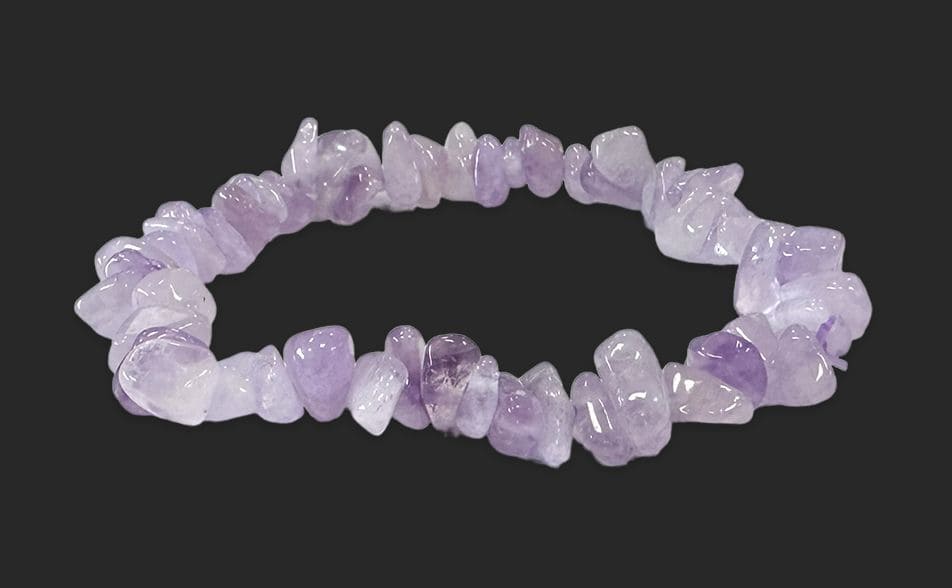 Bracelet Amethyst Lavender A chips 5-8mm 18cm