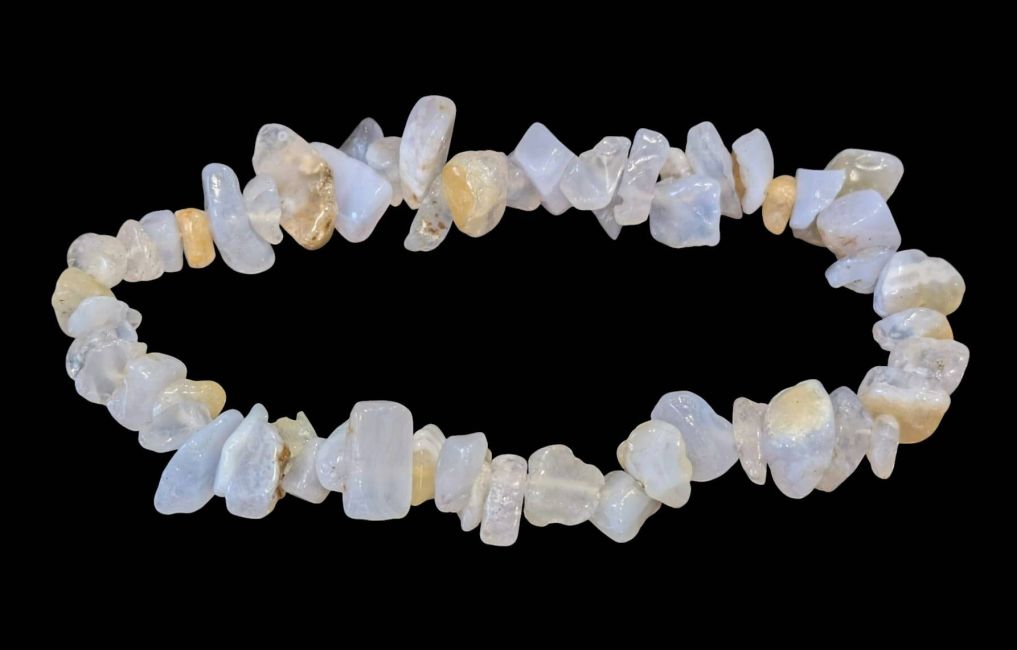 Bracelet Blue Chalcedony chips 5-8mm 18cm
