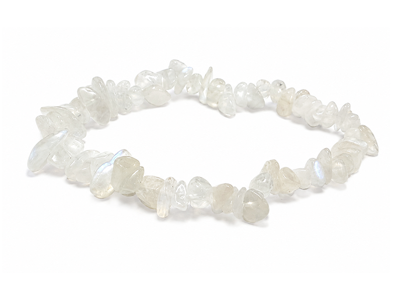 White Moonstone Peristerite Chips Bracelet AA 5-8mm