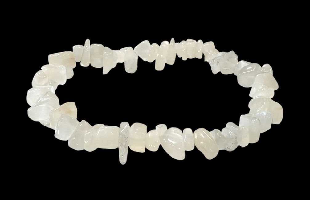 Peristerite White Moon Stone AA chips bracelet 18cm