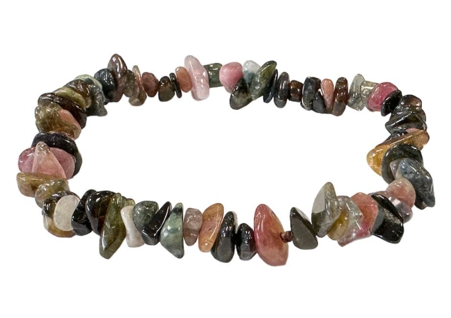 Tourmaline multicolor A chips bracelet 18cm