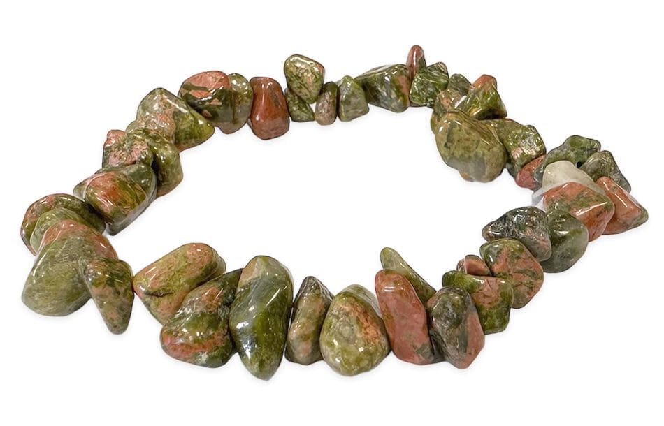 Unakite chips bracelet 18cm