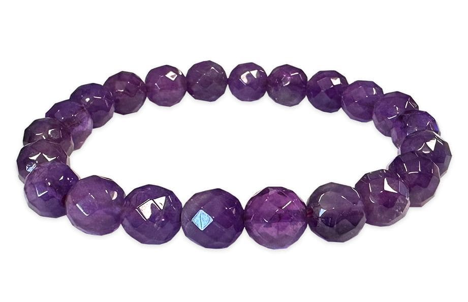 Faceted Amethyst Bracelet AA beads 8mm