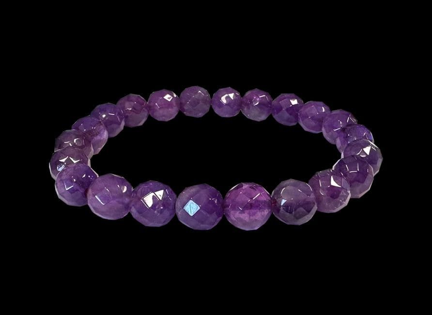 Faceted Amethyst Bracelet AA beads 8mm