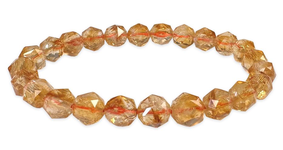 Faceted Heated Citrine Bracelet AAA beads 7.5-8.5mm