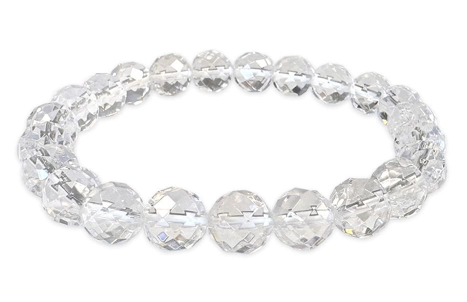 Faceted Rock Crystal bracelet AA beads 8mm