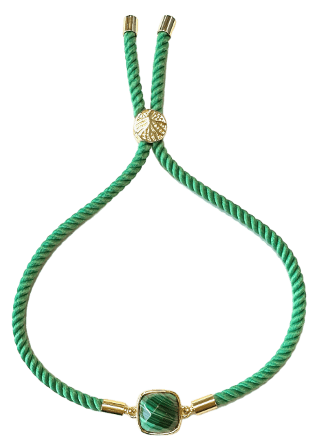 incense at Faceted Square Malachite Brass Rope Bracelet 11mm|gb