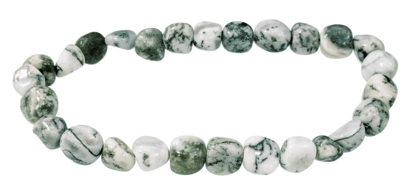 incense at Tree Agate A tumbled stones bracelet
