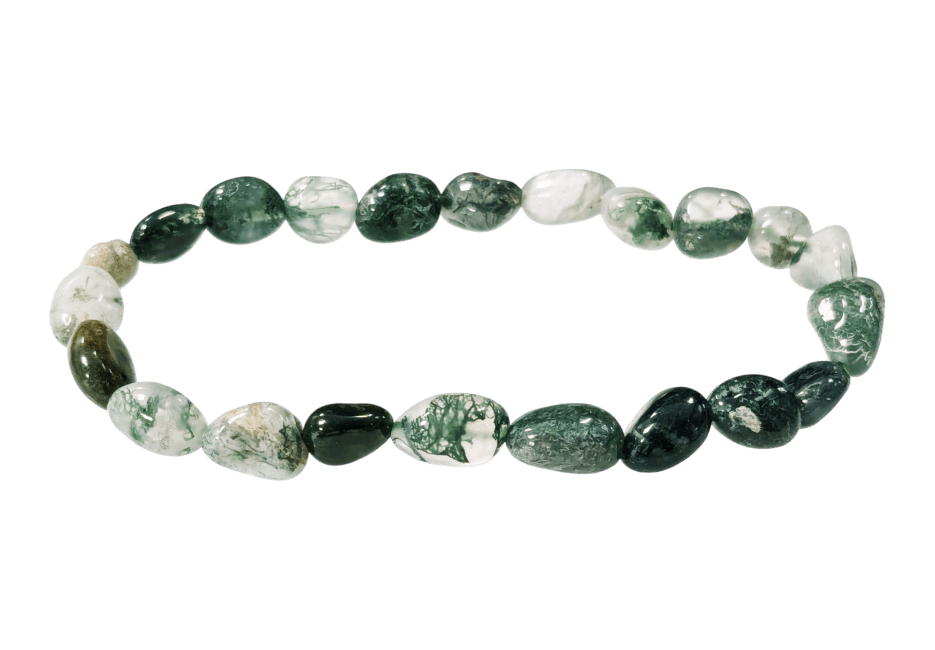 incense at Moss Agate Bracelet With Tumbled Stones