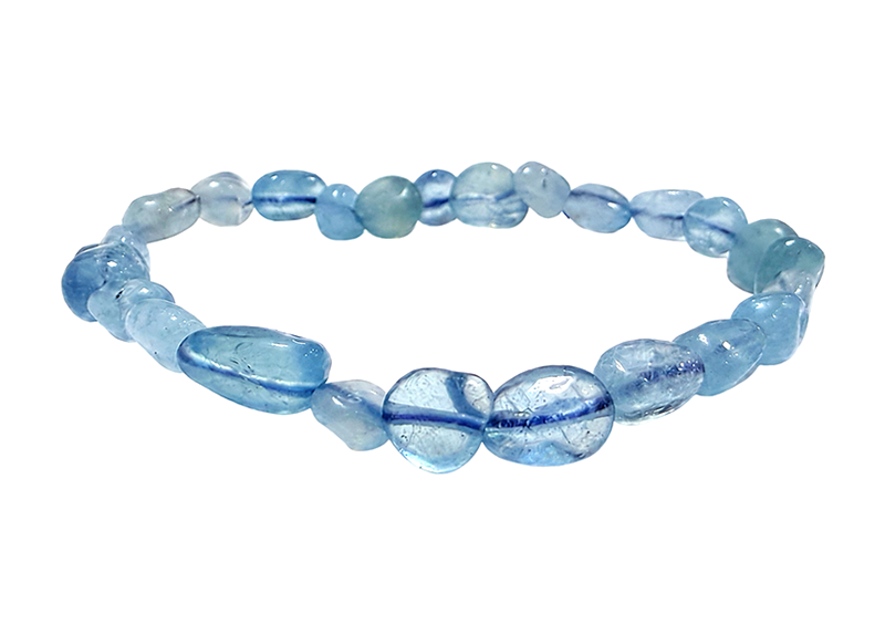 Aquamarine Tumbled Stones Bracelet A+ 5-8mm