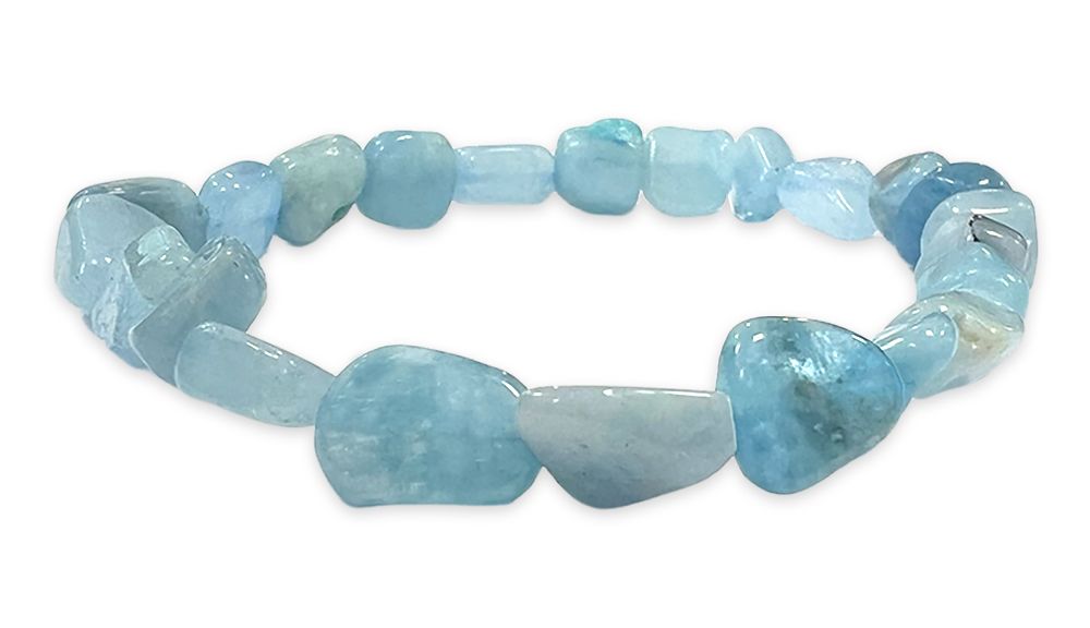 Aquamarine tumbled stones bracelet