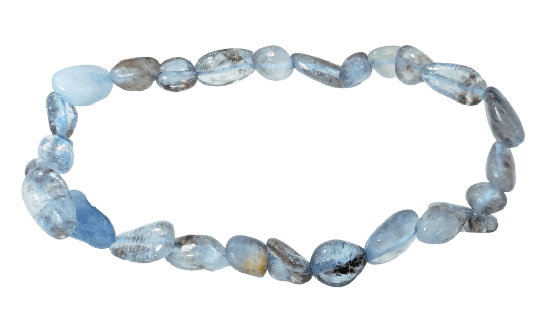 incense at Aquamarine tumbled stones bracelet