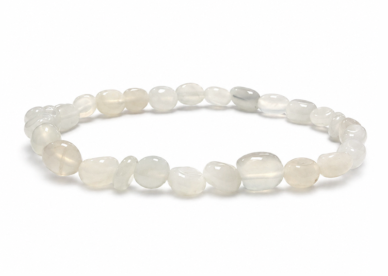incense at White Moonstone Tumbled Stone Bracelet A 6-8mm