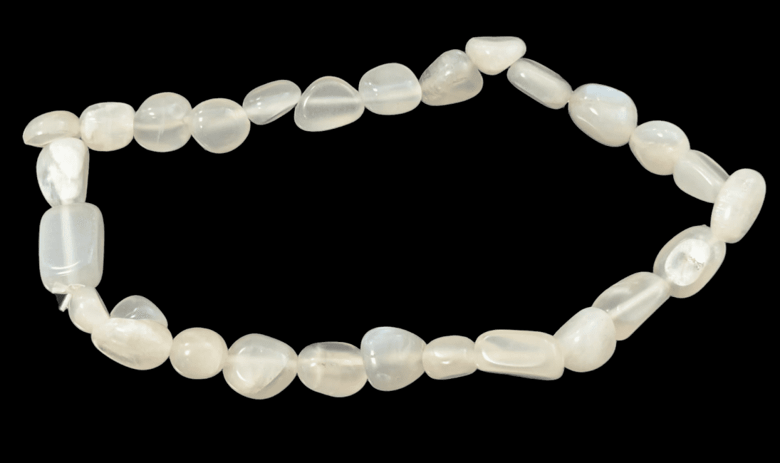 incense at White Moon stone A tumbled stones bracelet