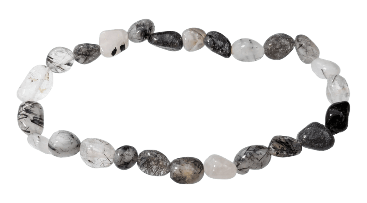 incense at A Tourmaline Rock Crystal Bracelet tumbled stones