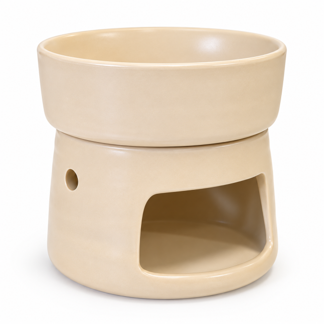 incense at Light Beige Ceramic Incense Burner 9.3 cm