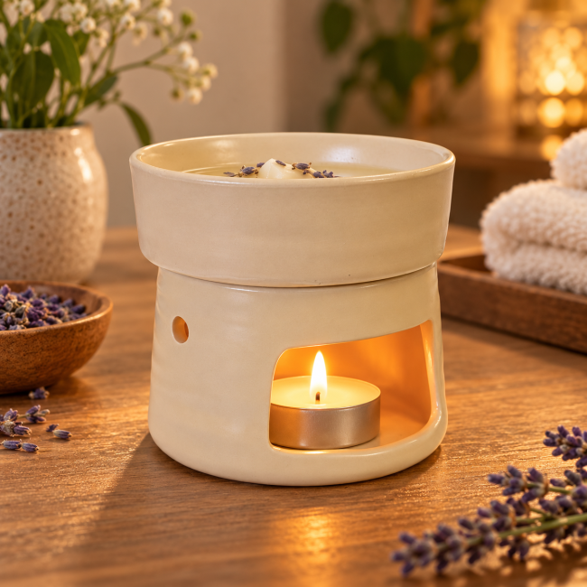 incense at Light Beige Ceramic Incense Burner 9.3 cm|gb