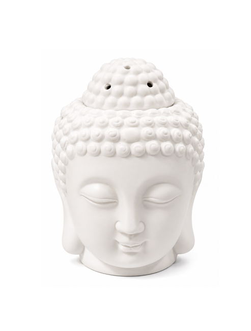 incense at White Ceramic Buddha Head Oil Burner 14cm