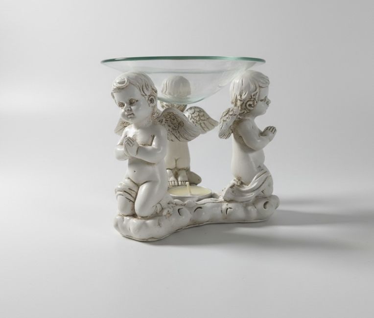 incense at Burner with 3 kneeling white angels