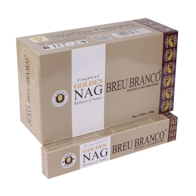 Vijayshree incense Golden Nag Breu Branco 15g