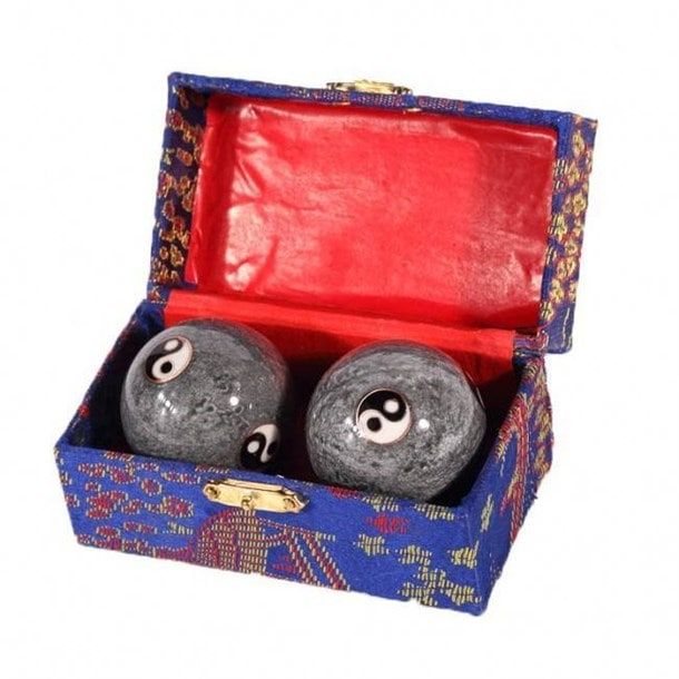 Gray Qi Gong health balls, Ying-Yang.