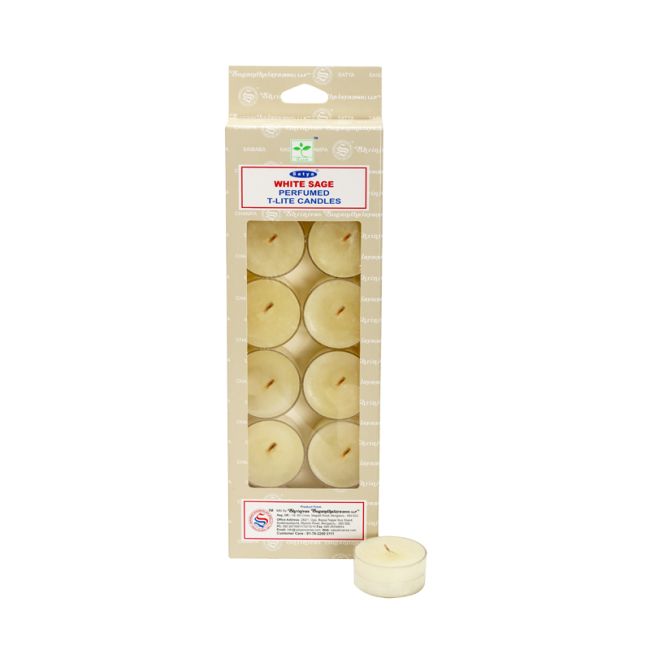 Pack of 12 perfumed tea candles Satya White Sage