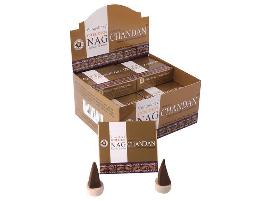 Vijayshree incense golden nag chandan cones