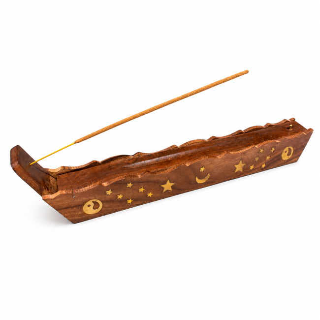 incense at Incense Holder Box Moon Stars Ying Yang 30cm x2