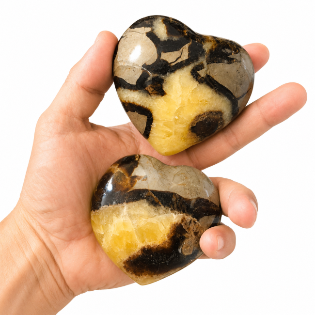 incense at Set of 2 Septaria Hearts 620g