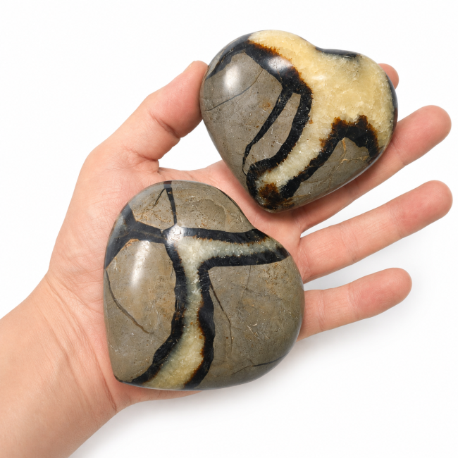 incense at Set of 2 Septaria Hearts 680g