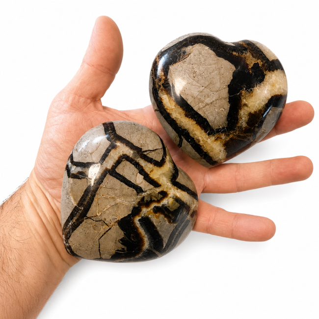 incense at Set of 3 Septaria Hearts 710g