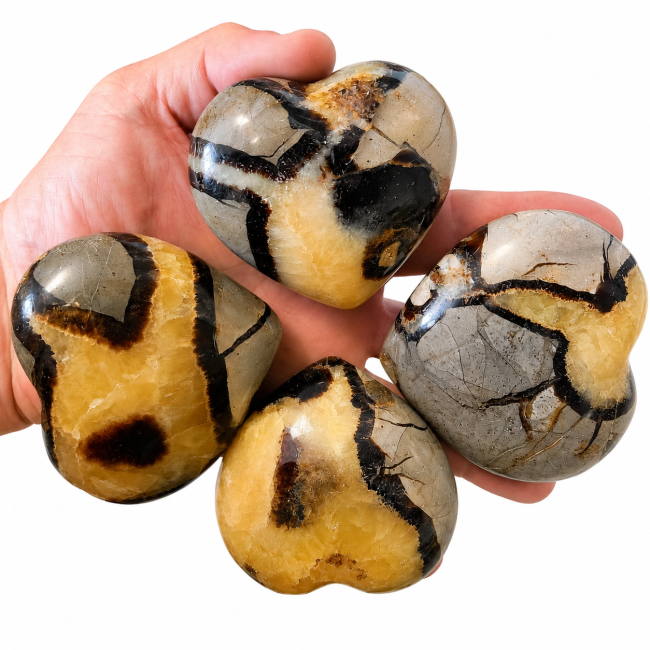 incense at Set of 3 Septaria Hearts 970g
