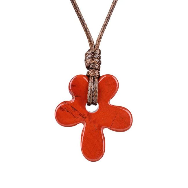 incense at Red Jasper Flower Necklace