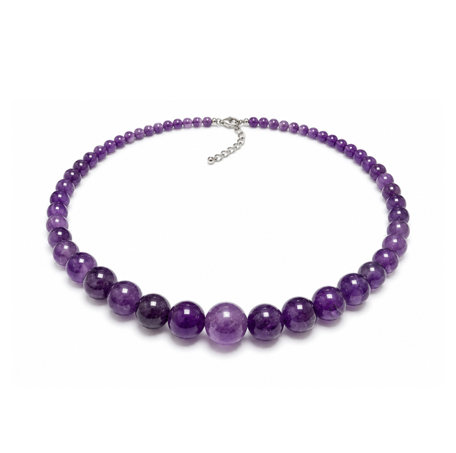 incense at Amethyst A+ Graduated Bead Necklace 4-12mm 50cm