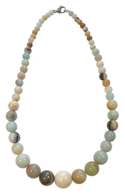 Amazonite Multicolor Beads Drop Necklace 6-14mm 45cm