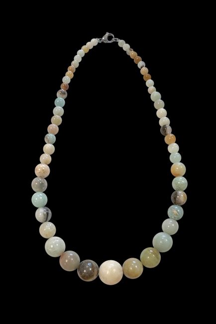 Amazonite Multicolor Beads Drop Necklace 6-14mm 45cm