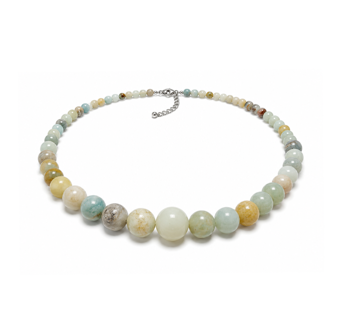 Multicolor Amazonite A Graduated Bead Necklace 4-12mm 50cm