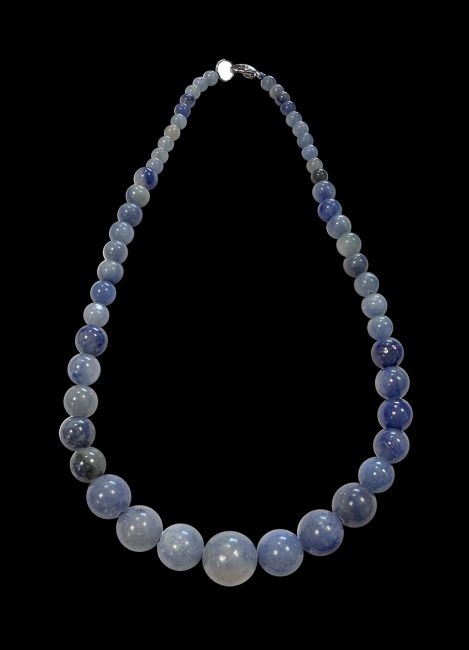 Blue Aventurine A Beads Necklace 6-14mm 45cm