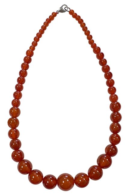 Red Carnelian A Necklace Drop Beads 6-14mm 45cm