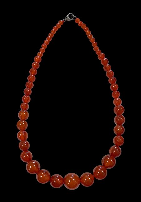 Red Carnelian A Necklace Drop Beads 6-14mm 45cm